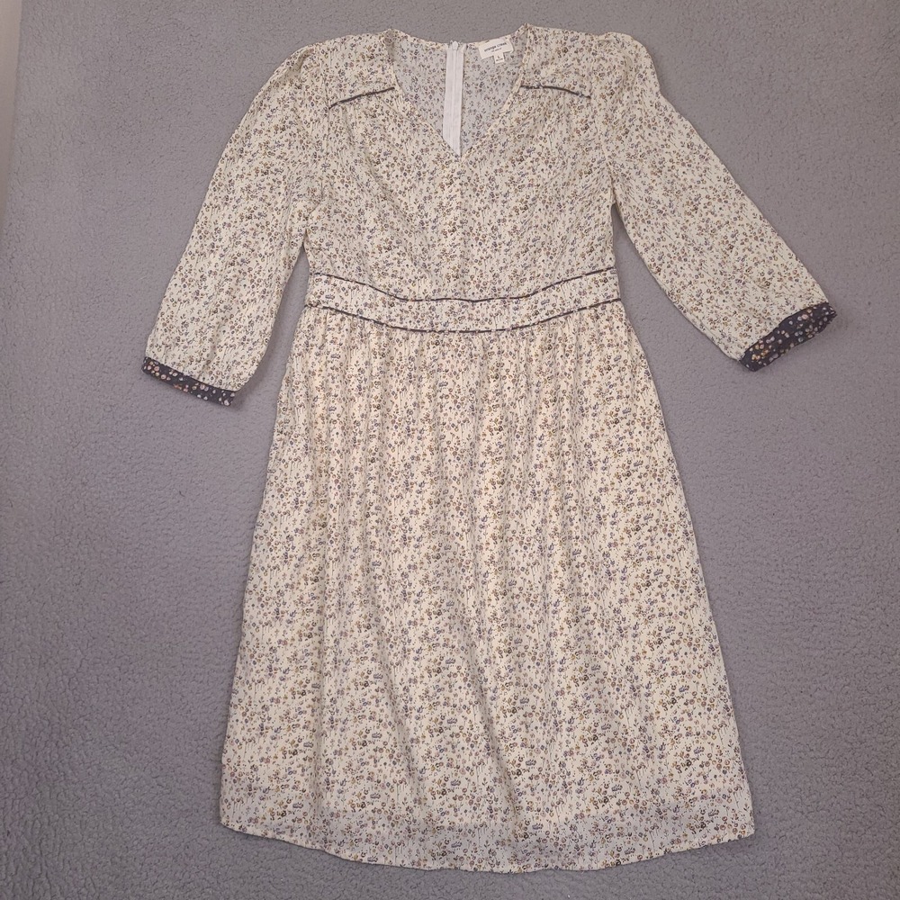 Orange Creek Midi Summer Dress Womens Large Beige Ditsy Spring Blush Floral